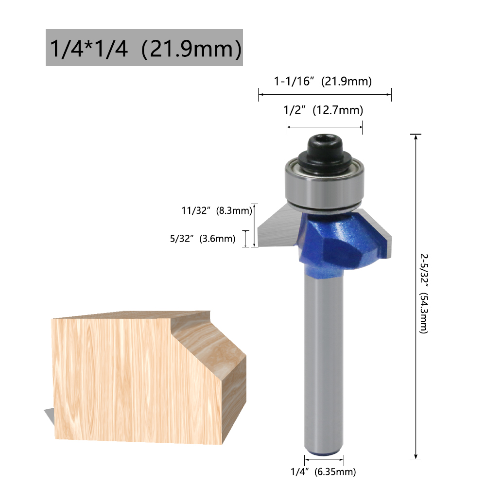 45° Chamfer Bit 6.35x21.9mm