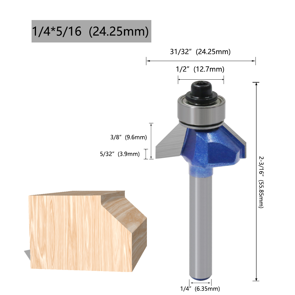 45° Chamfer Bit 6.35x24.25mm