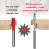 3PCS 1/4 shank solid alloy trimming cutter, double helix cutter, end mill, tungsten carbide hardwood milling cutter