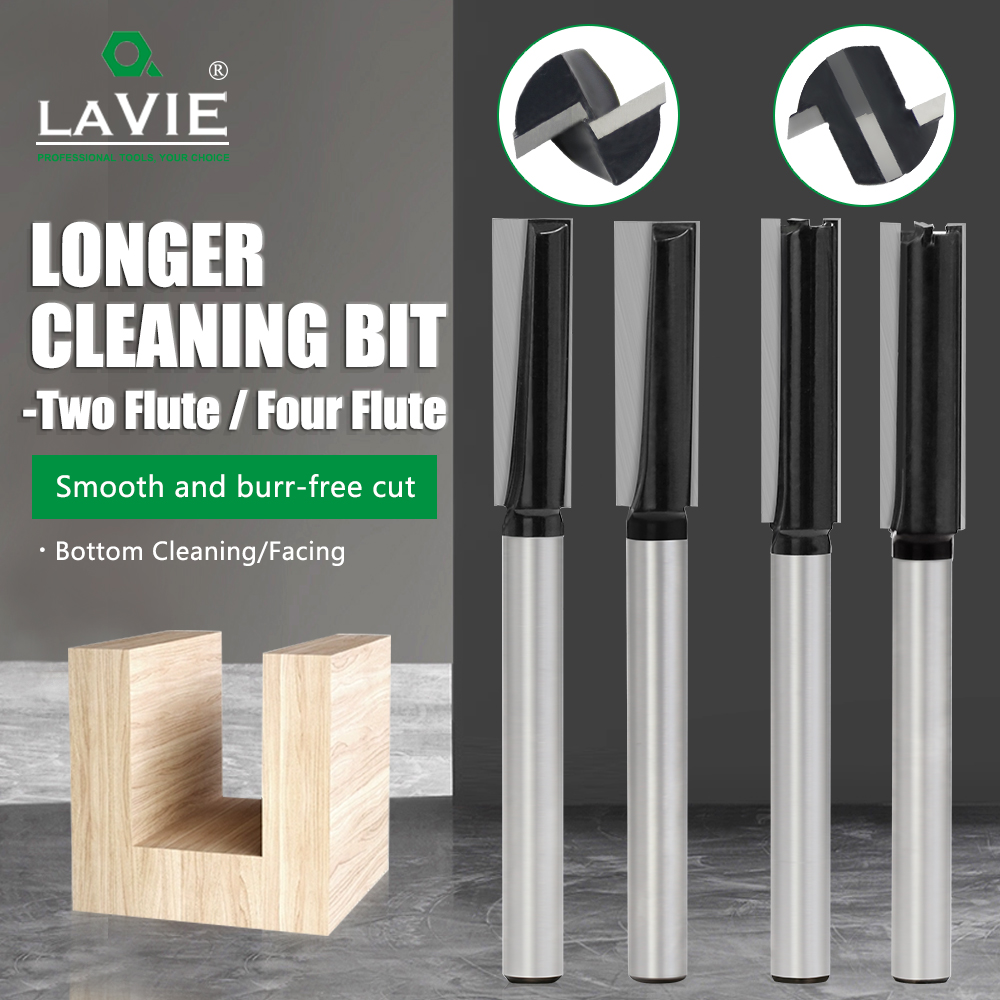 Industrial Quality 2 Blades & Top Blades Extended Bottom Cleaning Router Bit