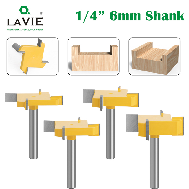 8MM Shank 12.7mm knife 4-edgeT Type Slotting Cutter With Carbide Router Bit Woodworking Milling Cutter For Wood Face Mill