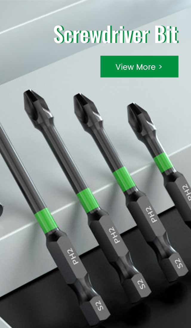 Durable industrial-grade screwdriver bits with green indicators