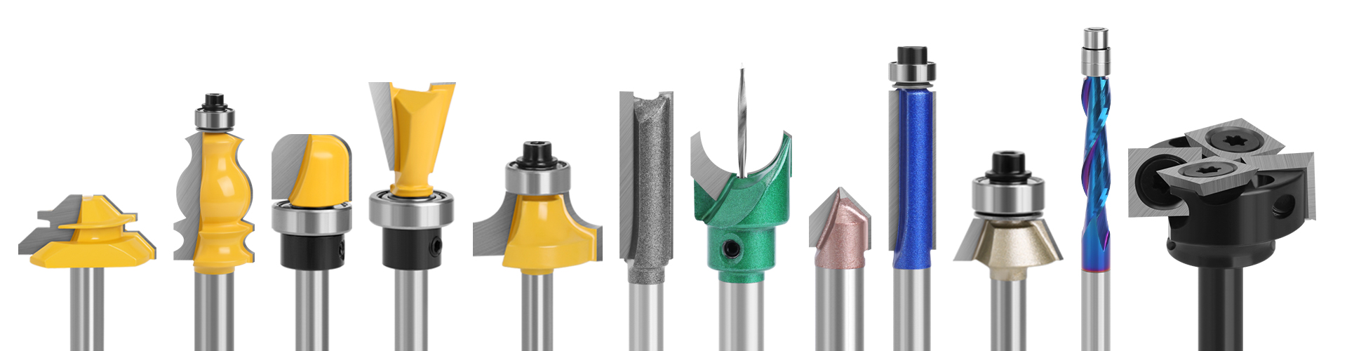 Professional router bits and milling cutters product collection display