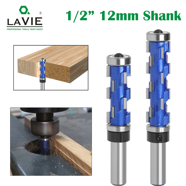 1/2inch Shank Professional Bearing Spiral Trimming Tool Flush Trim Router Bit Set Carbide Flush Trimming Bit 3/4inch Diameter