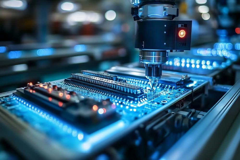Precision hole saw cutting electronic circuit board manufacturing
