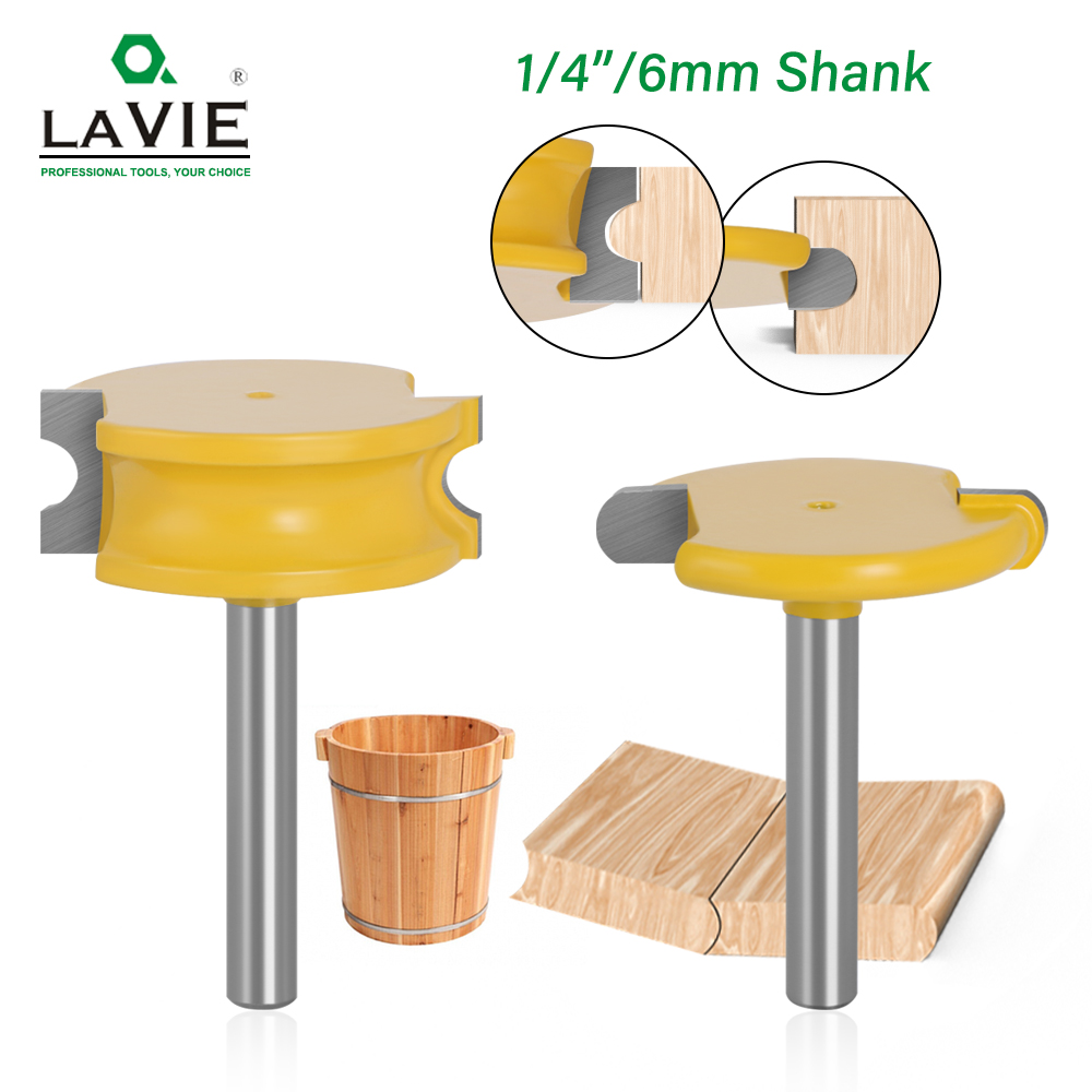 2pcs 6mm 1/4" Shank Flute and Bead Router Bit Arc Woodwork T-Shaped Tenon Bits Slotting Router Bit Set Milling Cutter for Wood