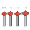 4pcs 8mm Shank Solid Carbide Round Point Cut Round Nose Bits Shaker Cutters Tools Woodworking Milling Cutter for Wood