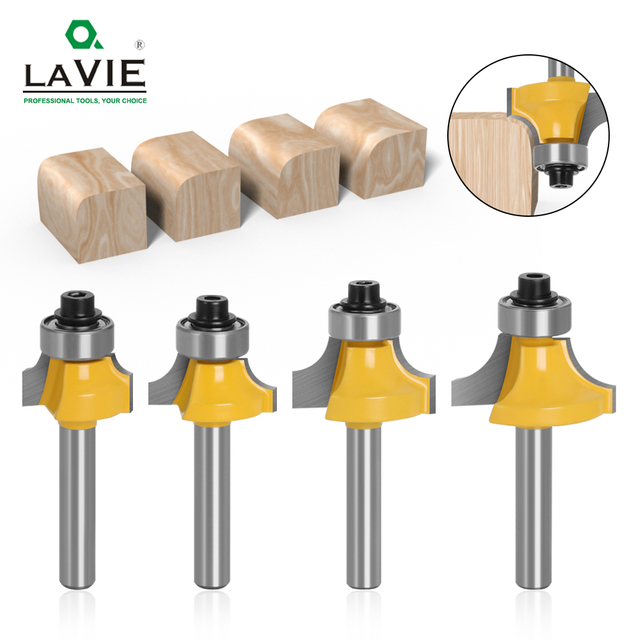 6mm or 1/4 Shank Corner Rounding Over Router Bit With Bearing Wood Milling Cutter Tungsten Carbide For Woodworking Tool